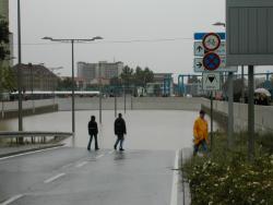 Gefluteter Tunnel vor dem Hauptbahnhof