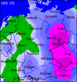 Niederschlagsmenge der letzten 12 Stunden am 12.08., 18.00 Uhr